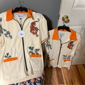 NWT Tombola Crouching Tiger”Hidden Beverage Cabana, feels like terry cloth Sz L